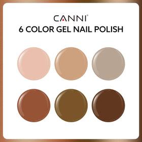 CANNI nude brown gel polish bottles with 3D crystal labels