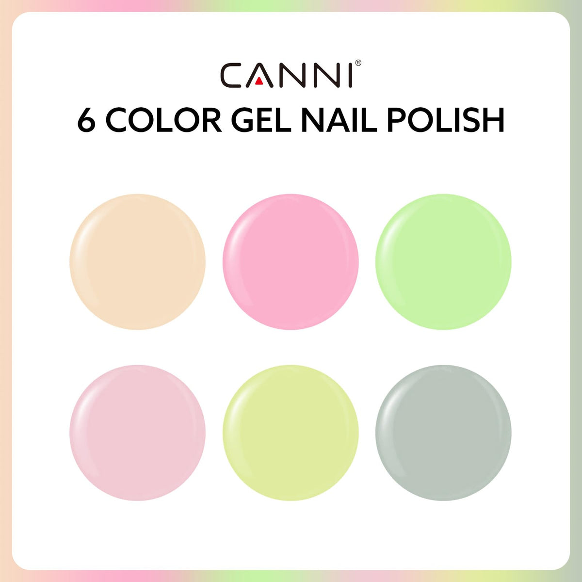 CANNI Pastel Gel Nail Polish Set 6Pcs close-up of pink gel polish
