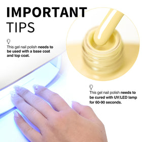 CANNI Pastel Yellow Gel Nail Polish 9ml on nails