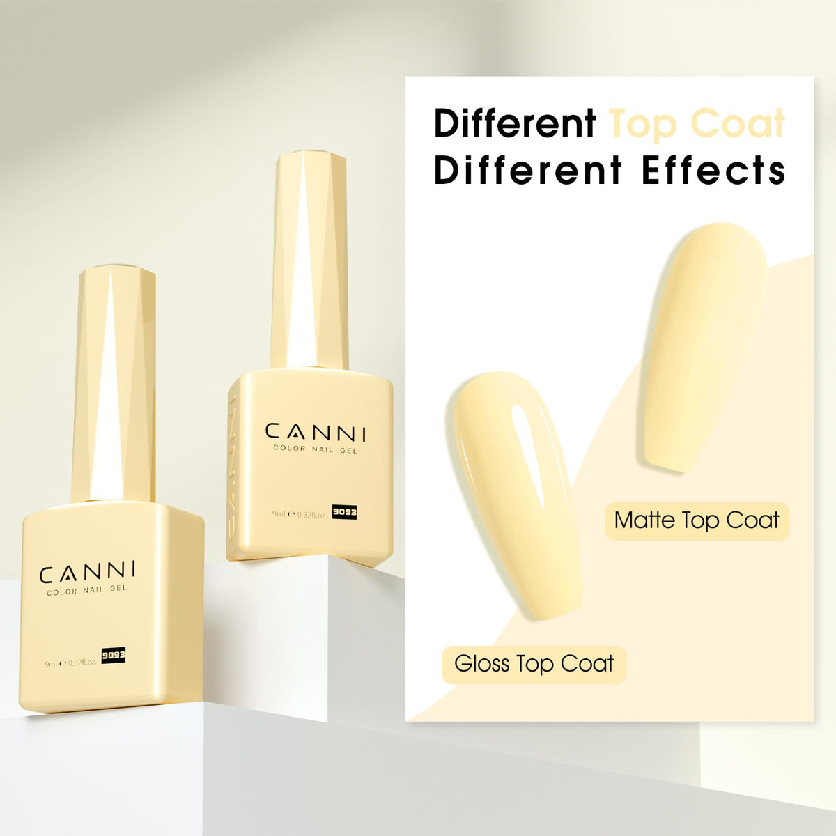 CANNI Pastel Yellow Gel Nail Polish 9ml packaging