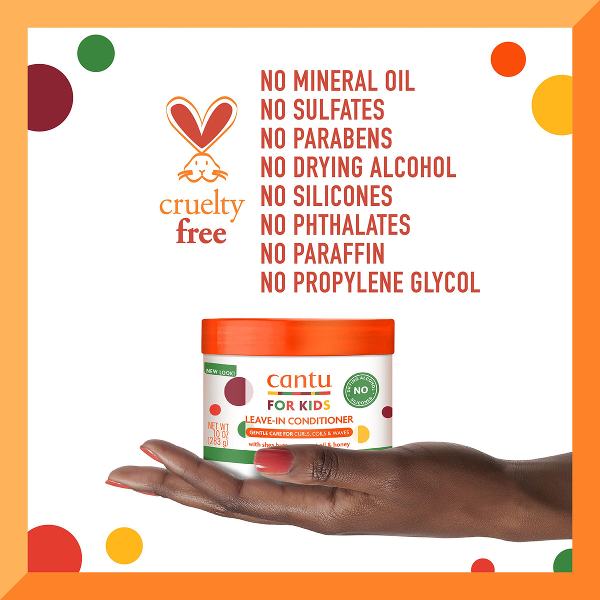 Cantu Care for Kids Leave-In Conditioner 10 oz application on hair