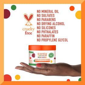 Cantu Care for Kids Leave-In Conditioner 10 oz application on hair