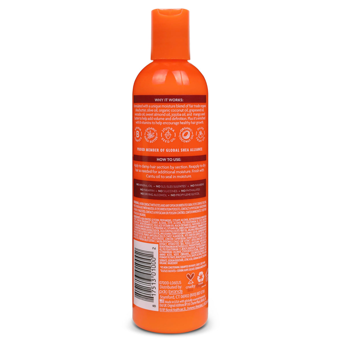 Cantu Curl Activator Cream back view with ingredient list