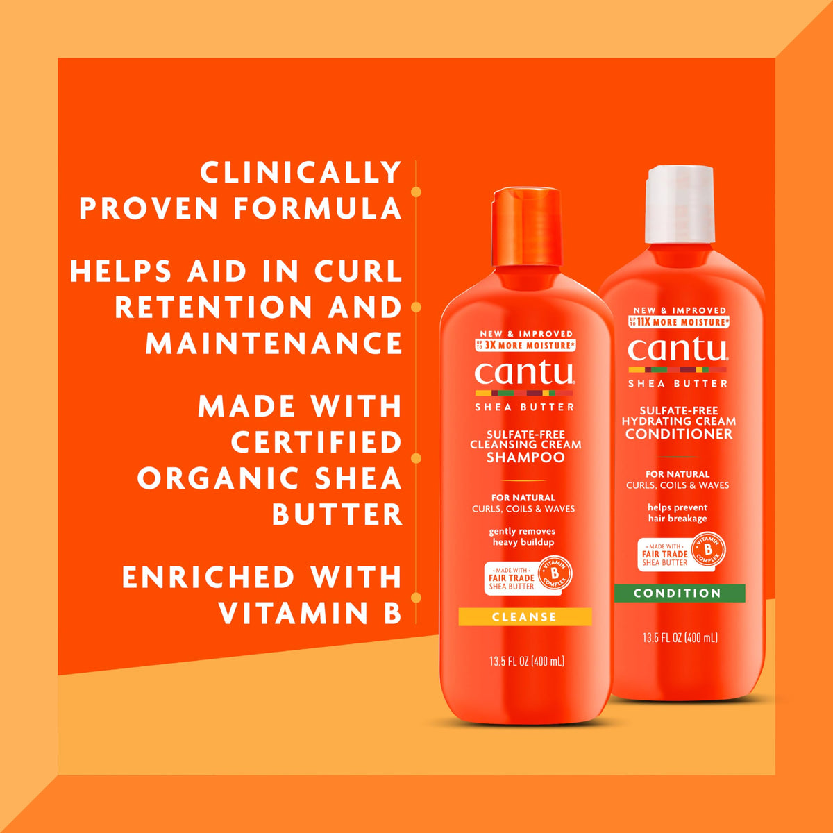 Cantu Shampoo and Conditioner set packaging