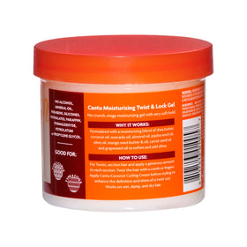 Cantu Shea Butter Moisturizing Twist & Lock Gel 13 oz back view