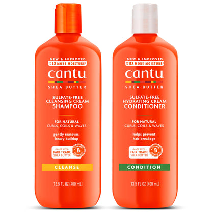 Cantu Shea Butter Shampoo and Conditioner set front view