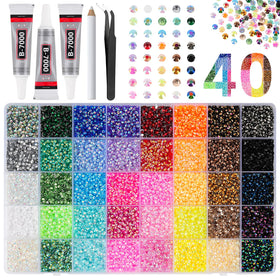 CANVALITE 40000Pcs Multicolor Jelly Rhinestones front view