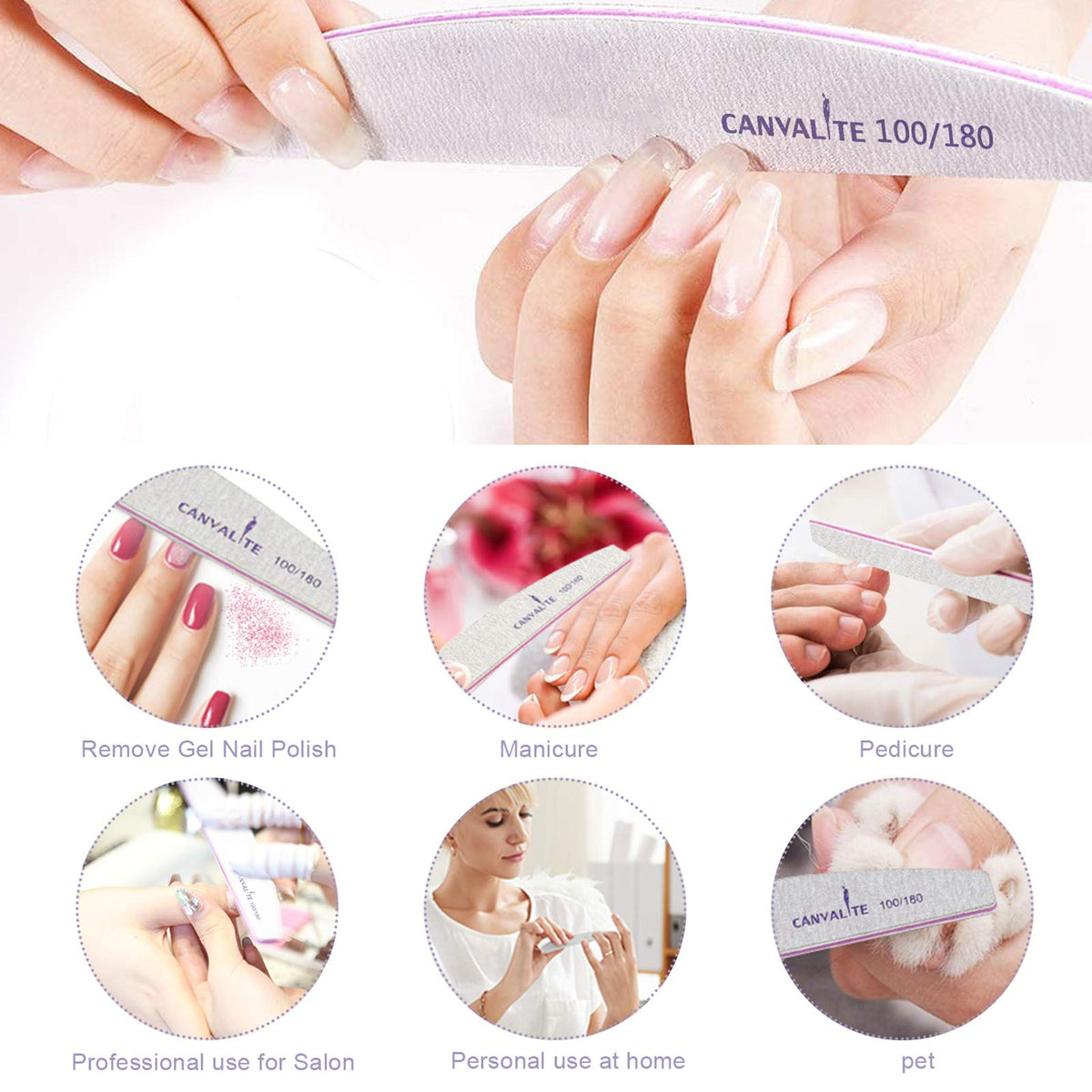 CANVALITE Nail Files in use for shaping nails