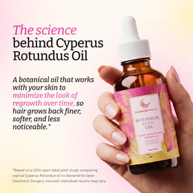 Caramela Beauty Cyperus Rotundus Oil on a bathroom counter