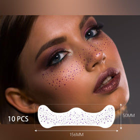 Cardiyar Glitter Freckles applied on a model's face