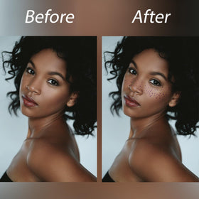 Cardiyar Glitter Freckles on a makeup table with other cosmetics