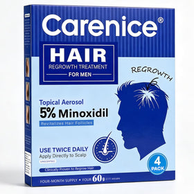 CARENICE Men's 5% Minoxidil Foam with other hair care products