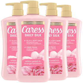 Caress Daily Silk Body Wash 30 fl oz front view with pump