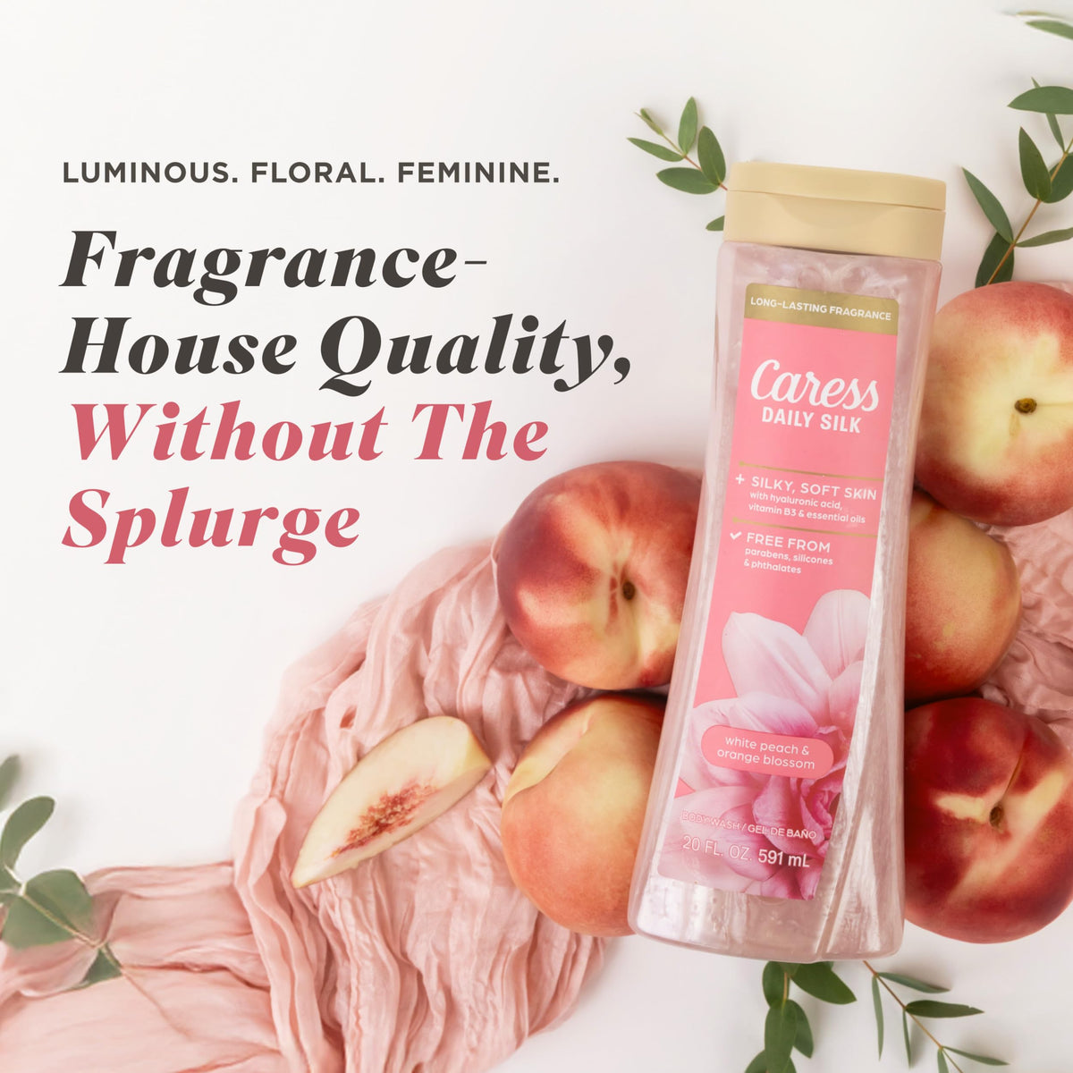Caress Daily Silk Body Wash lather on skin