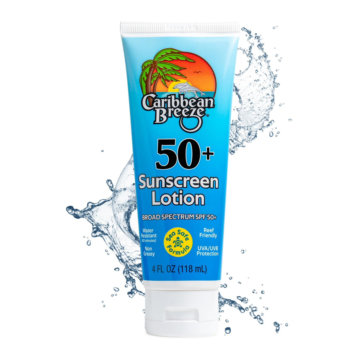 Caribbean Breeze SPF 50 Sunscreen Lotion 120ml front view