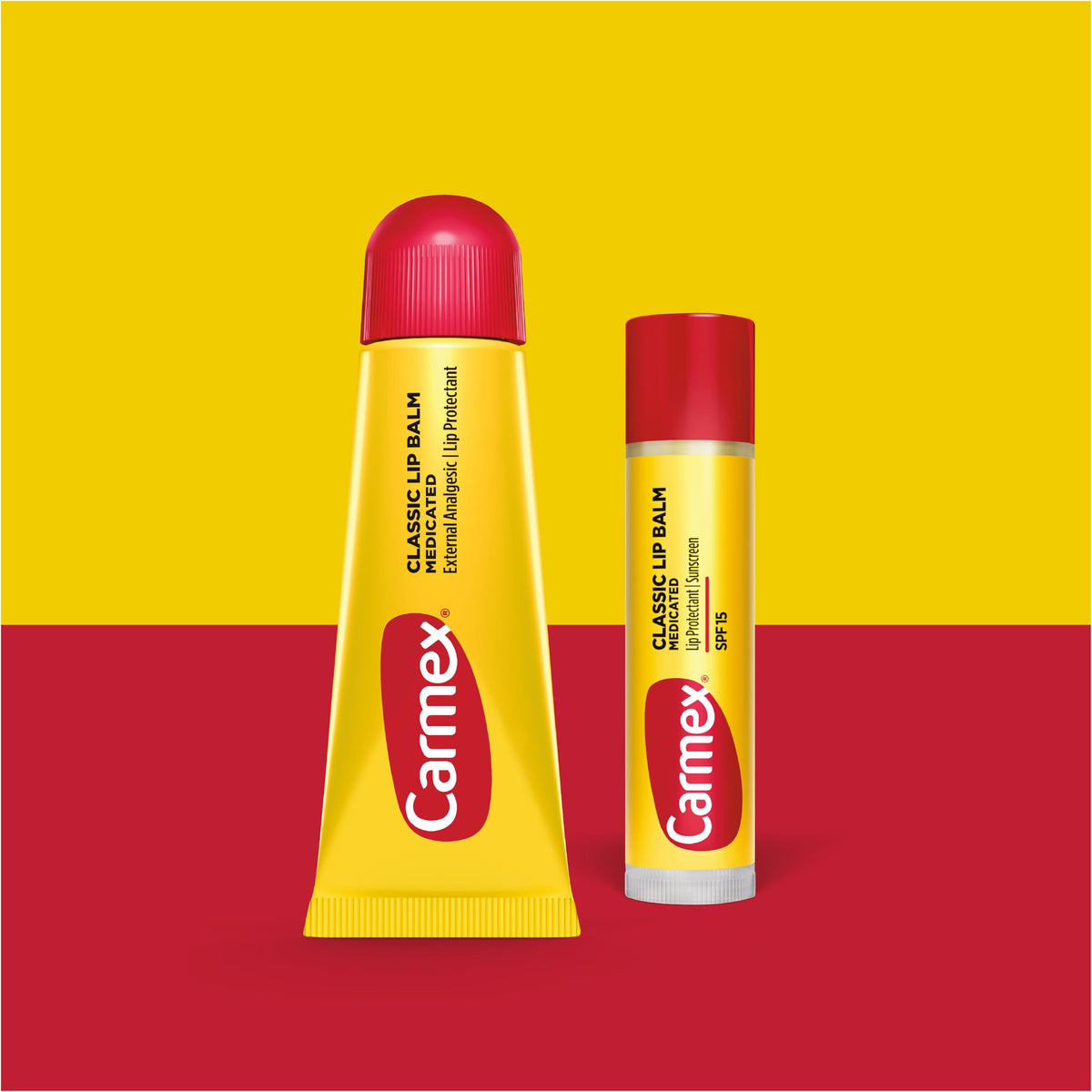 Carmex Classic Lip Balm stick with cocoa butter and menthol