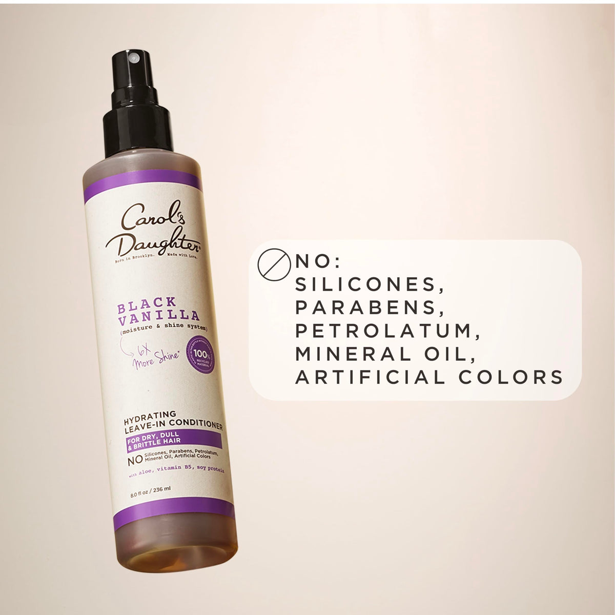Carol's Daughter Black Vanilla Leave In Conditioner on a vanity