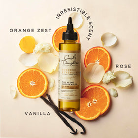 Carol's Daughter Goddess Strength 7 Oil Blend Scalp and Hair Oil in use on curly hair