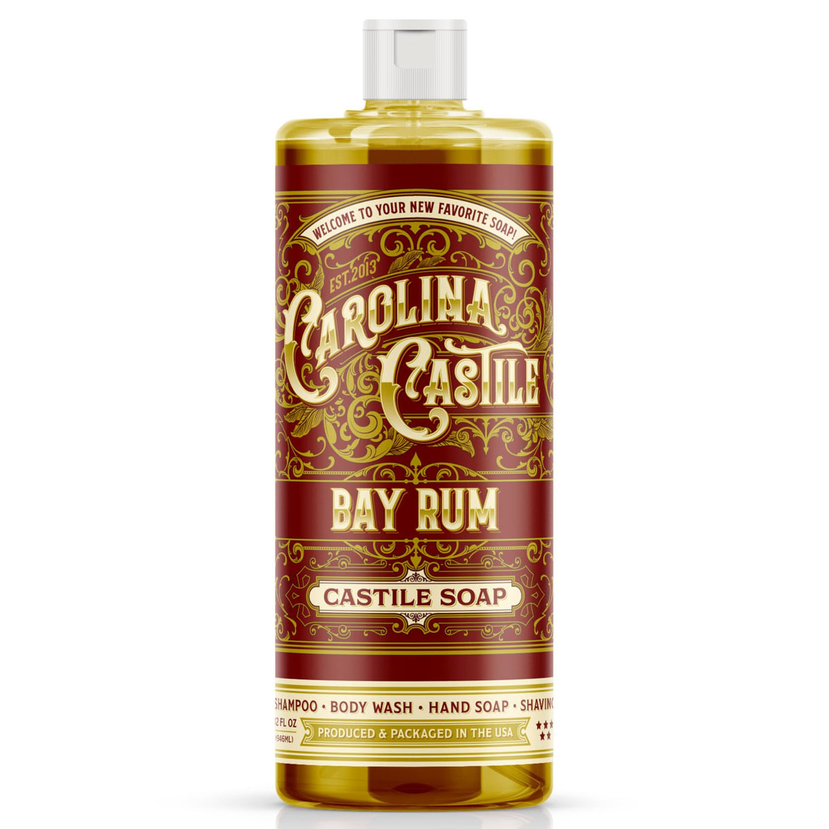 Carolina Castile Soap Bay Rum Scent 32 Fl Oz front view