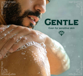 Carolina Castile Soap Bay Rum Scent pouring into a hand