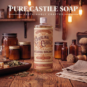 Carolina Castile Soap Patchouli Bergamot in a bathroom setting