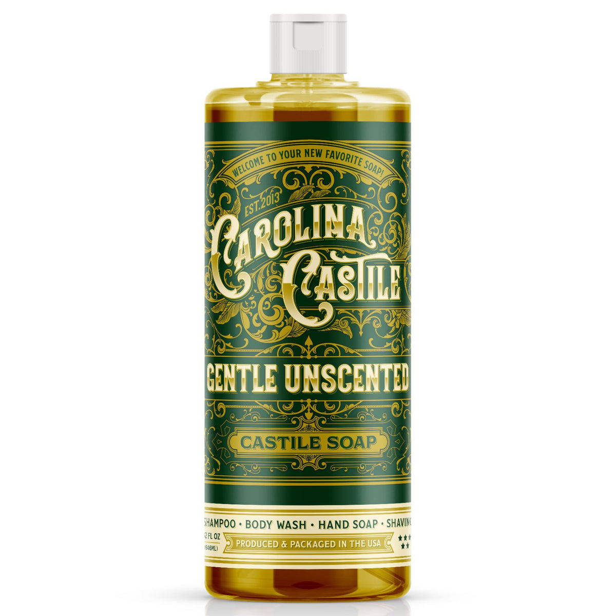 Carolina Castile Soap Unscented Liquid Soap 32 oz bottle front view