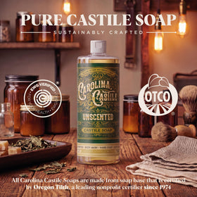 Carolina Castile Soap Unscented Liquid Soap 32 oz label close-up