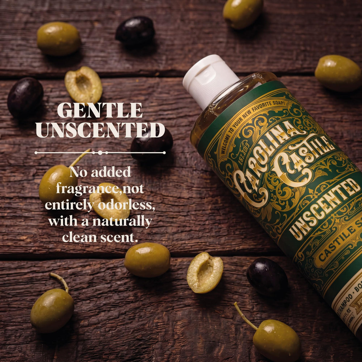 Carolina Castile Soap Unscented Liquid Soap 32 oz with natural ingredients