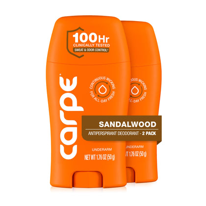 Carpe 100-Hour Antiperspirant Deodorant for Men, Sandalwood front view