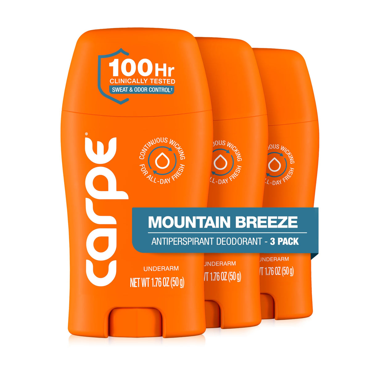 Carpe 100-Hour Antiperspirant Deodorant Mountain Breeze front view