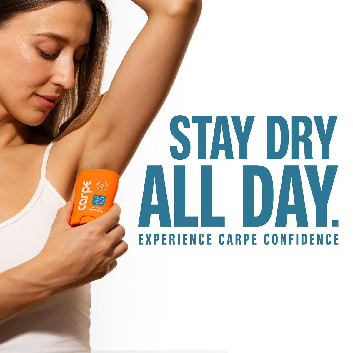 Carpe 100-Hour Antiperspirant Deodorant Mountain Breeze lifestyle use