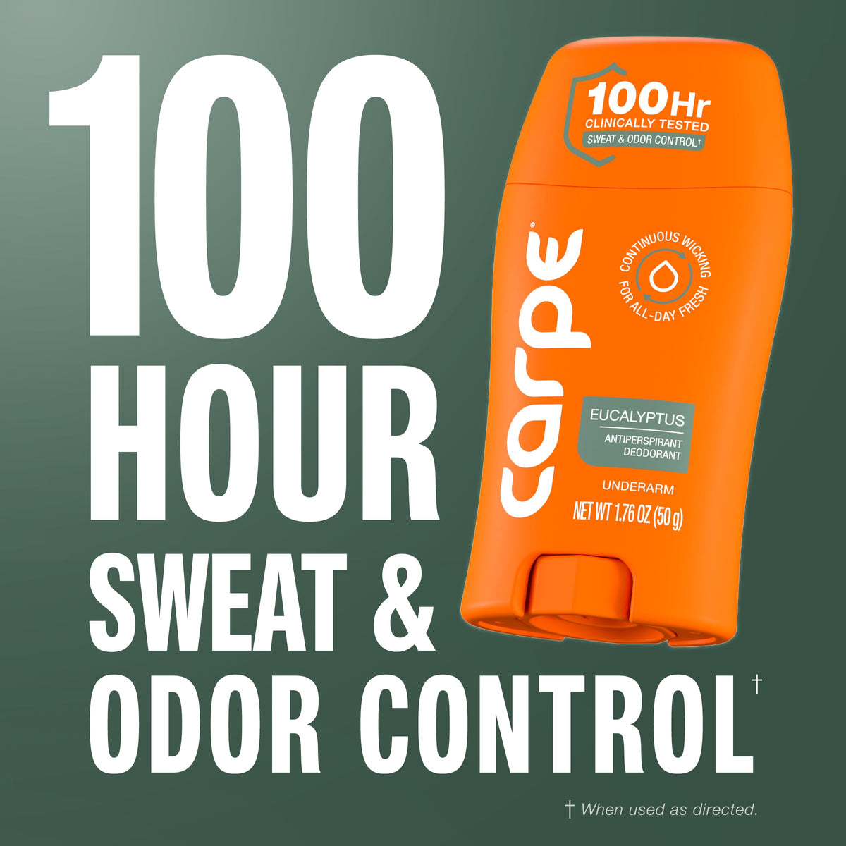 Carpe 100-Hour Antiperspirant Eucalyptus application on skin