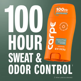 Carpe Antiperspirant Deodorant 100-Hour Eucalyptus application on skin