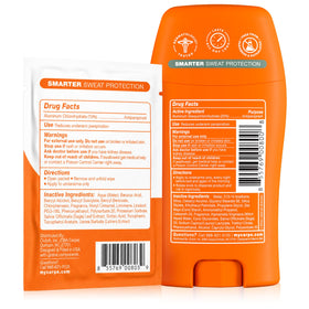 Carpe Antiperspirant Deodorant and Wipes Bundle on a bathroom counter