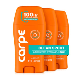 Carpe Antiperspirant Deodorant for Men, Clean Sport - front view