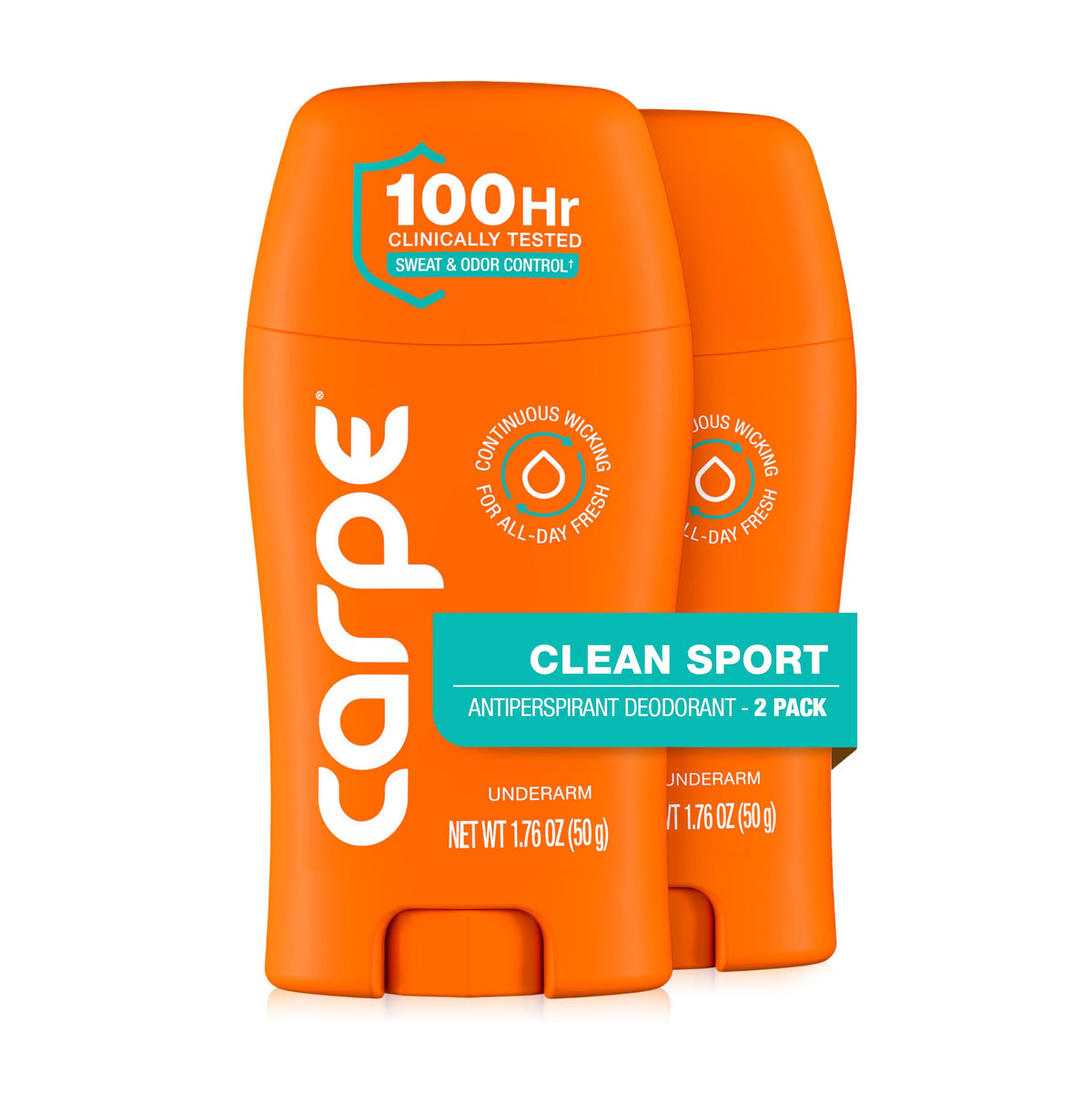Carpe Antiperspirant Deodorant for Men Clean Sport front view