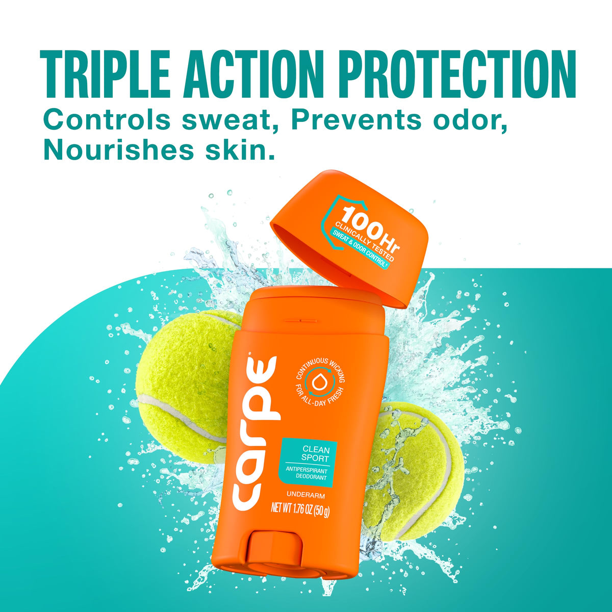 Carpe Antiperspirant Deodorant for Men Clean Sport texture