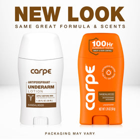 Carpe Antiperspirant Deodorant for Men Sandalwood 3 Pack side view