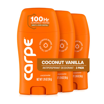 Carpe Antiperspirant Deodorant for Women Coconut Vanilla front view