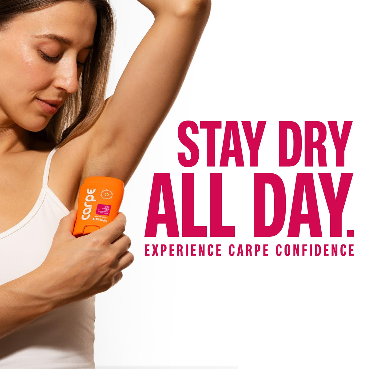 Carpe Antiperspirant Deodorant Rose Water with floral background