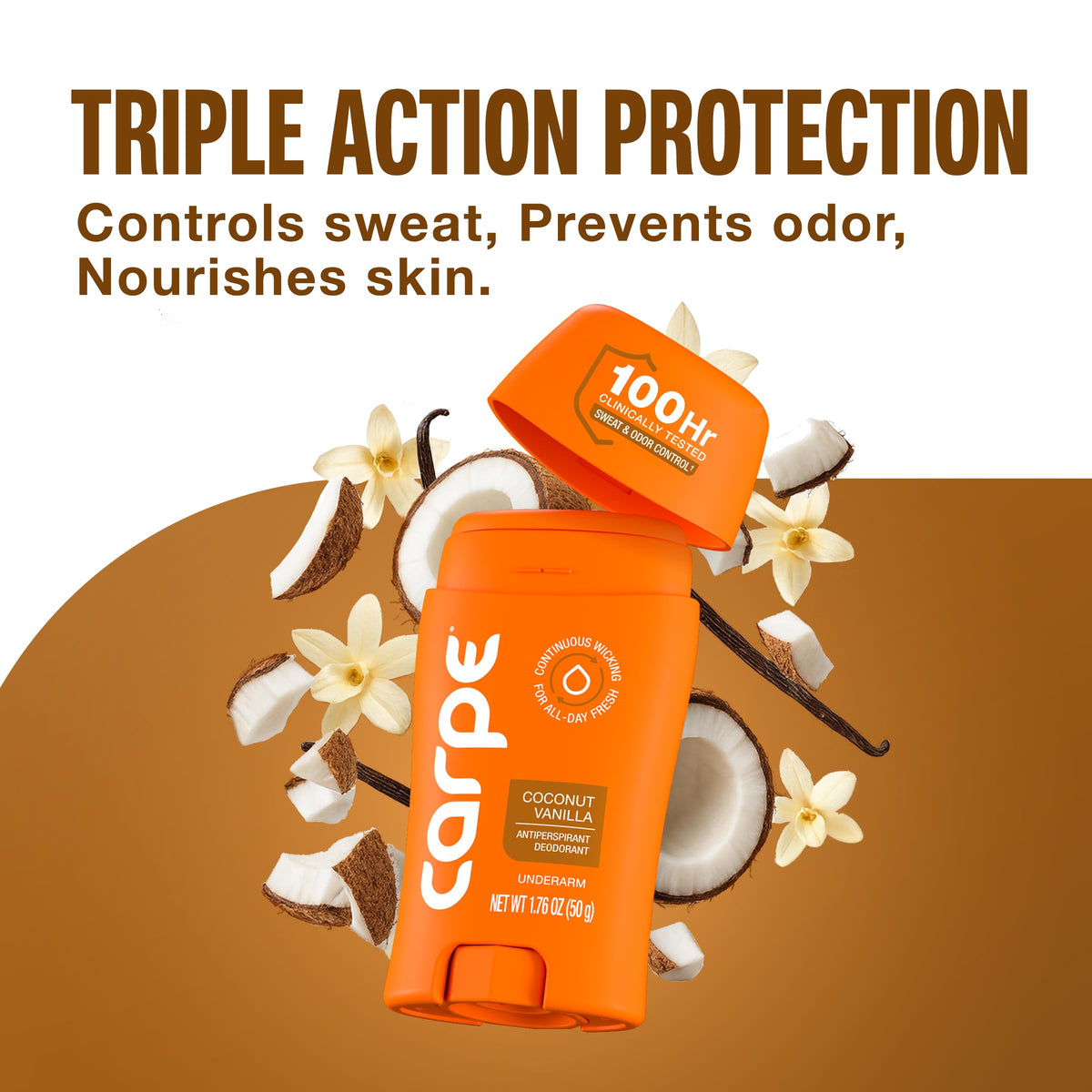 Carpe Antiperspirant Deodorant texture shown on skin