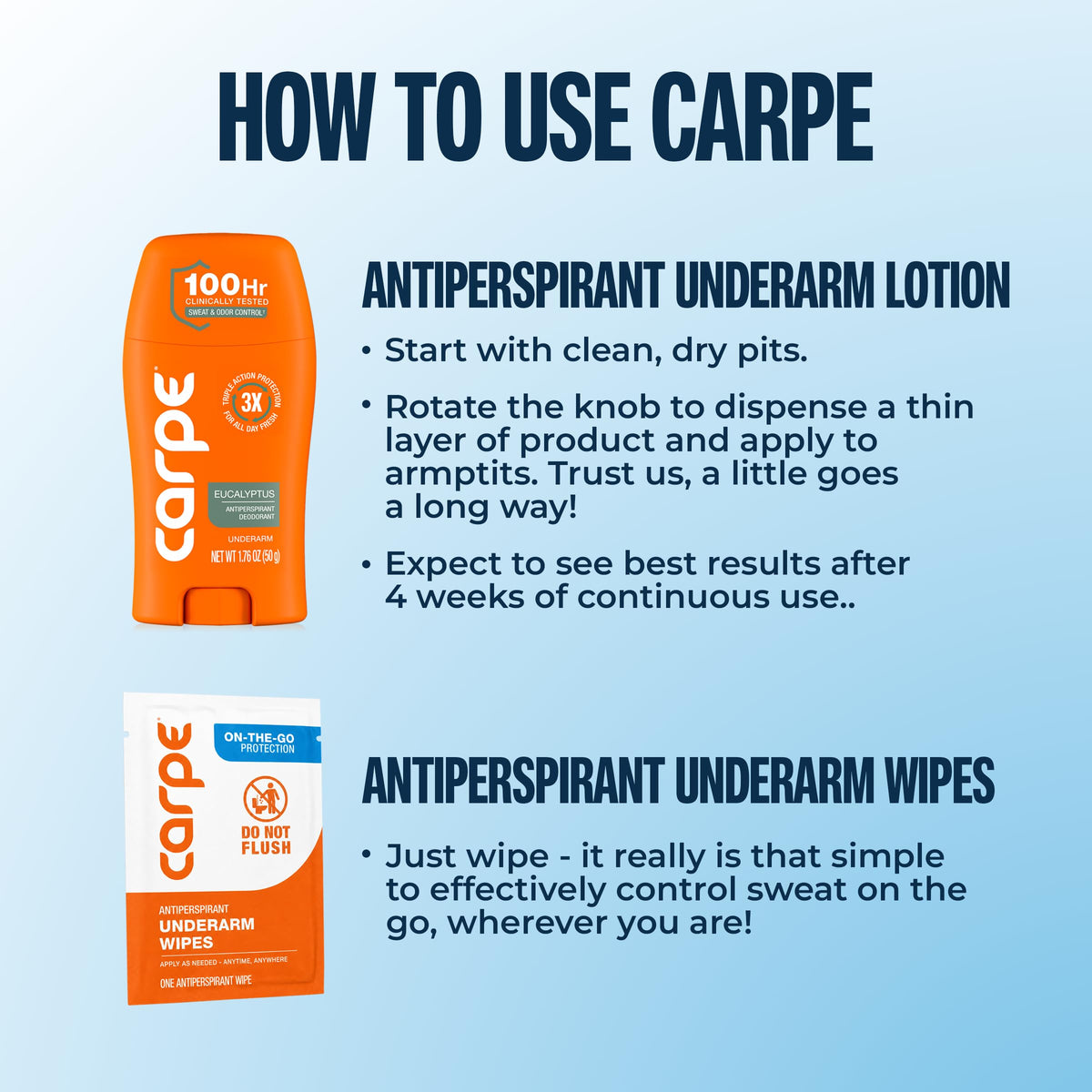 Carpe Antiperspirant Deodorant with eucalyptus oil ingredients