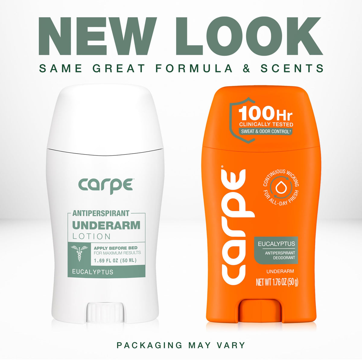 Carpe Antiperspirant Eucalyptus back view showing ingredients