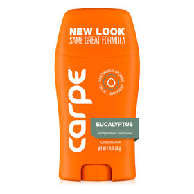 Carpe Antiperspirant Eucalyptus front view with packaging