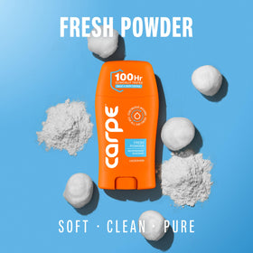 Carpe Antiperspirant Fresh Powder application on skin