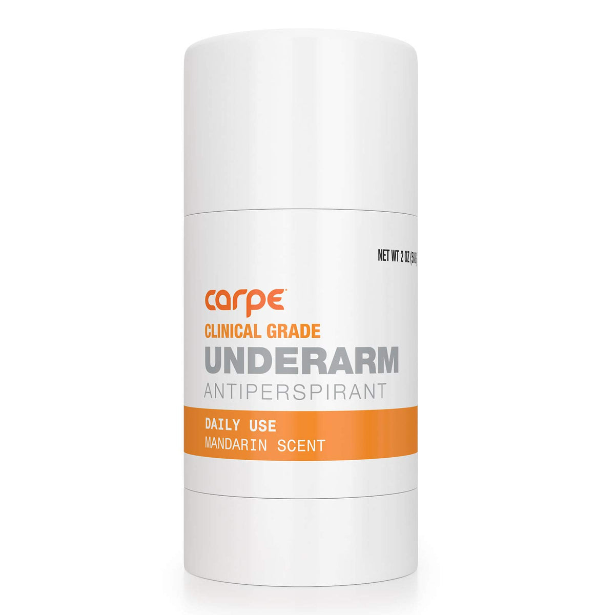 Carpe Clinical Strength Antiperspirant Stick in Mandarin front view