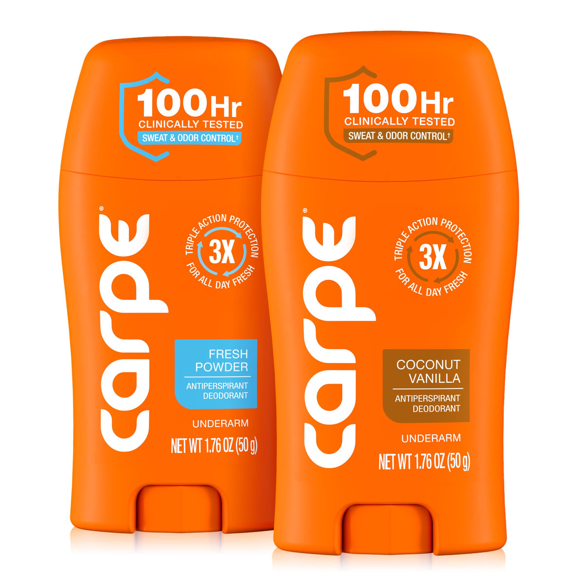 Carpe Deodorant for Women Coconut Vanilla 2 Pack front view