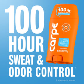 Carpe deodorant Fresh Powder scent description on packaging