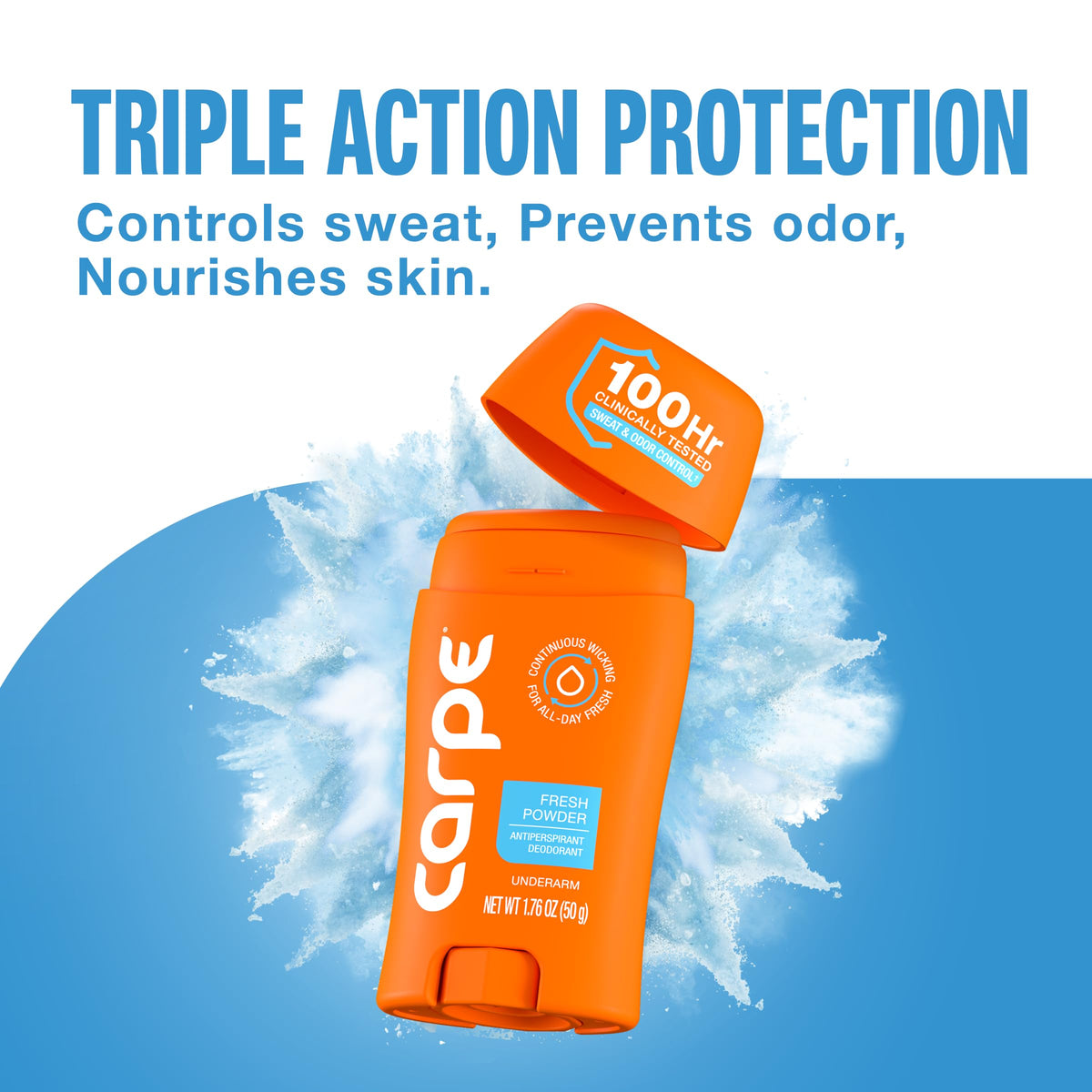 Carpe deodorant with ingredients list on the back