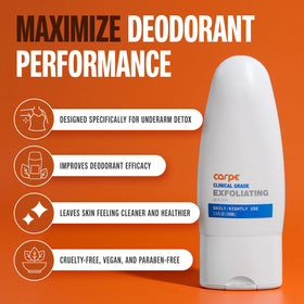 Carpe Exfoliator for Underarms showing texture and consistency